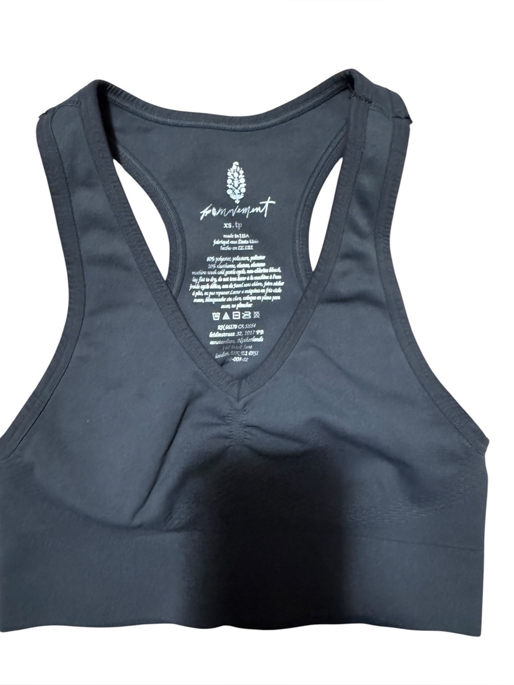 FP Movement Sports Bra NWOT | XS • Dark Gray • Free People Activewear